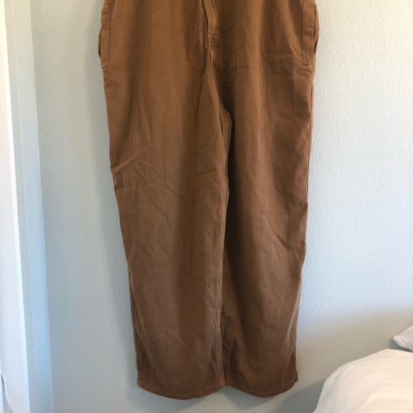 SOLD ✨FREE PEOPLE Hunter Khaki Overdye Brown Denim Overalls SOLD OUT (XS) - Picture 7 of 11